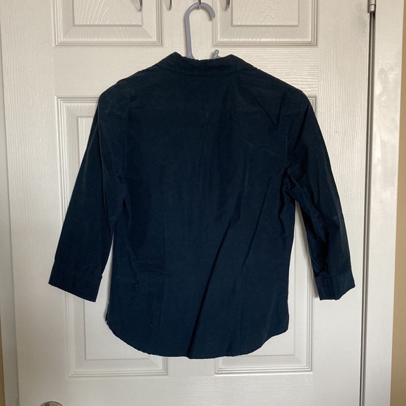 Tommy Hilfiger Shirt Blouse Y2K Cotton Velcro Closure, Dark Blue, M - Picture 3 of 9